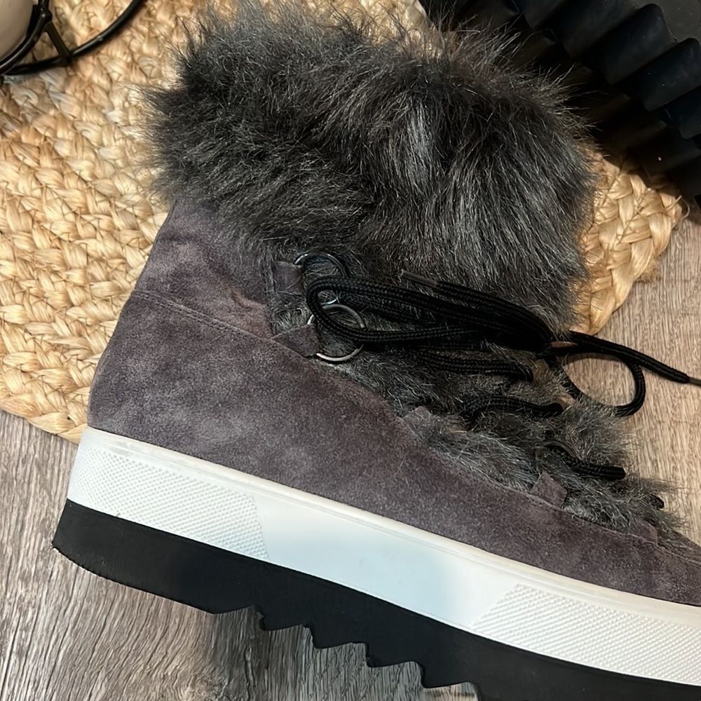 Högl 2-10-1827 Casual Velour Leder Dark Gray Winter Boots Women’s Size US 6.5 - Picture 3 of 7